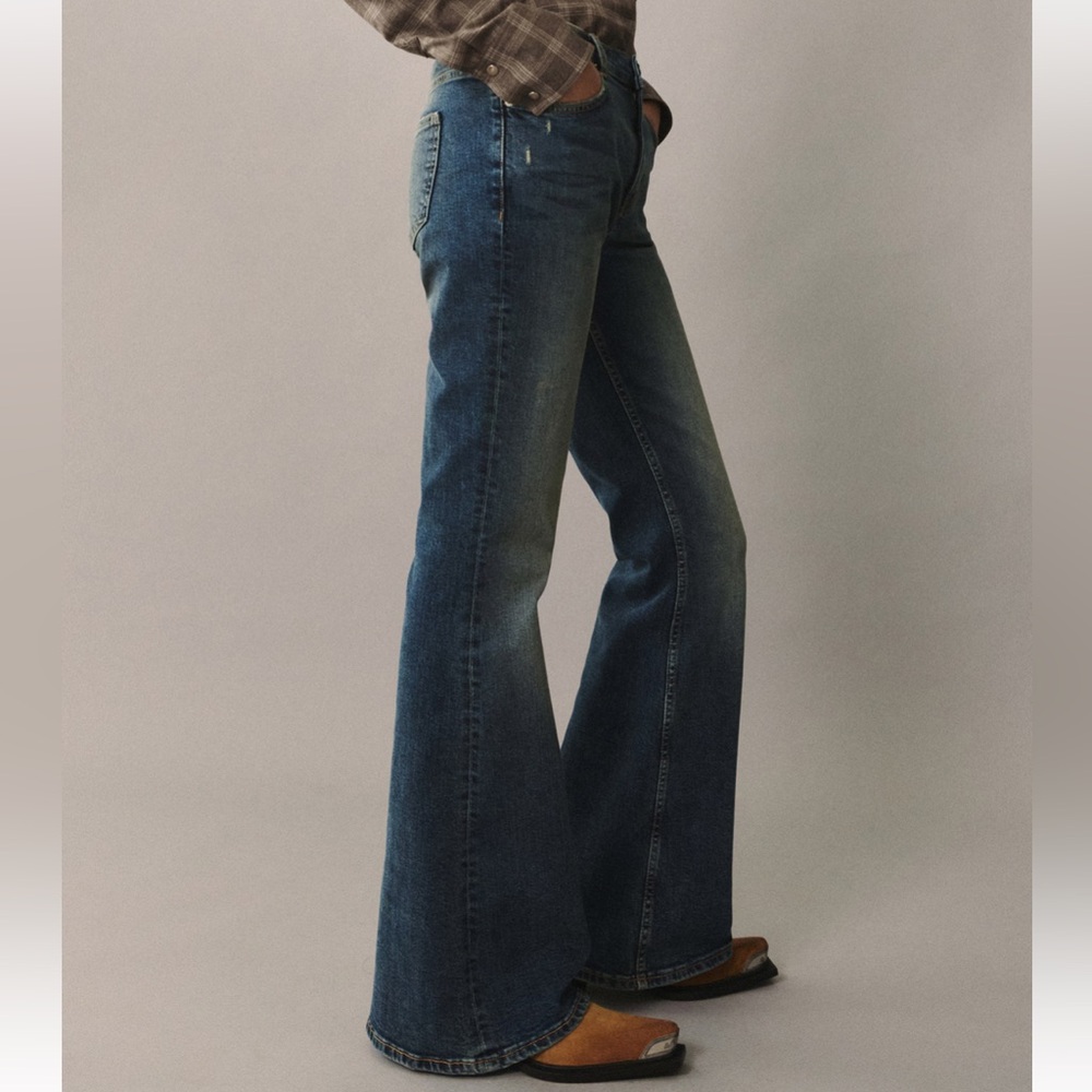 Mango Jeans (sold on site) dark vintage denim high waisted flare euc